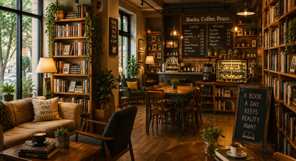 best design of book cafe